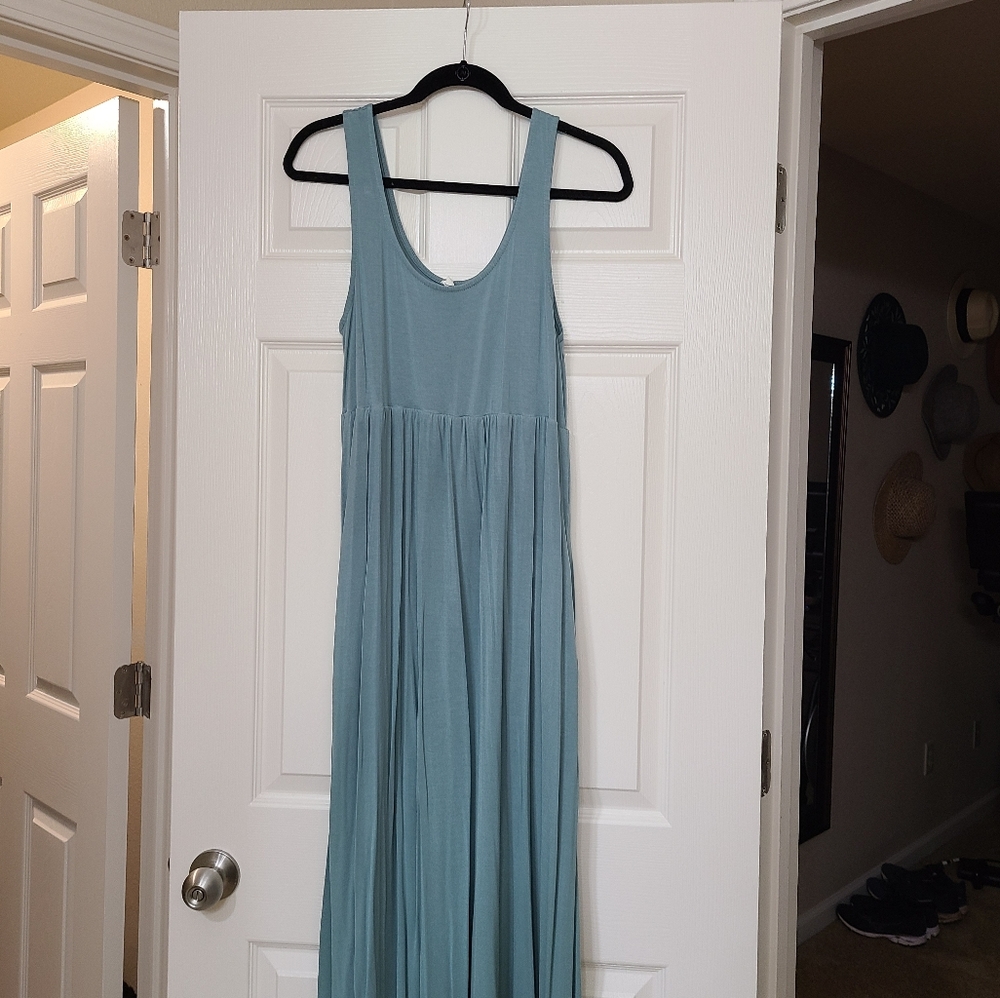 Teal Pink Blush Maternity Maxi Dress